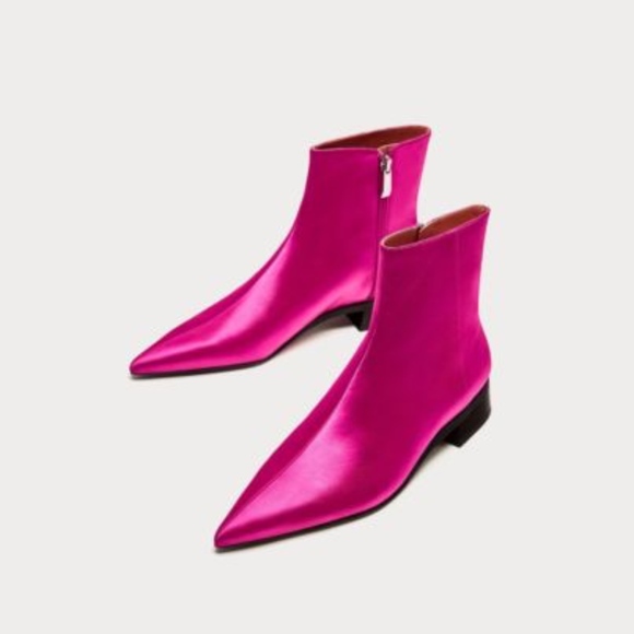 hot pink flat boots